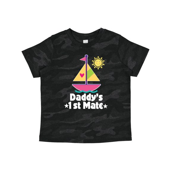 Inktastic Daddys First Mate Girls Nautical Sailboat Girls Toddler T-Shirt