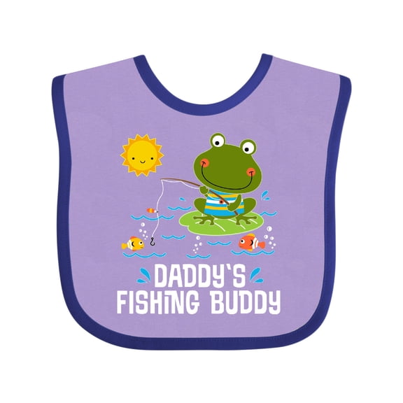 Inktastic Daddys Fishing Buddy Cute Frog Boys or Girls Baby Bib