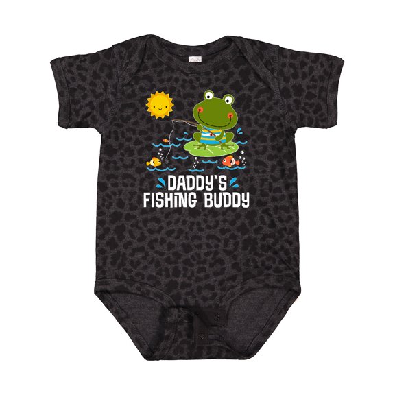 Inktastic Daddys Fishing Buddy Cute Frog Boys or Girls Baby Bodysuit
