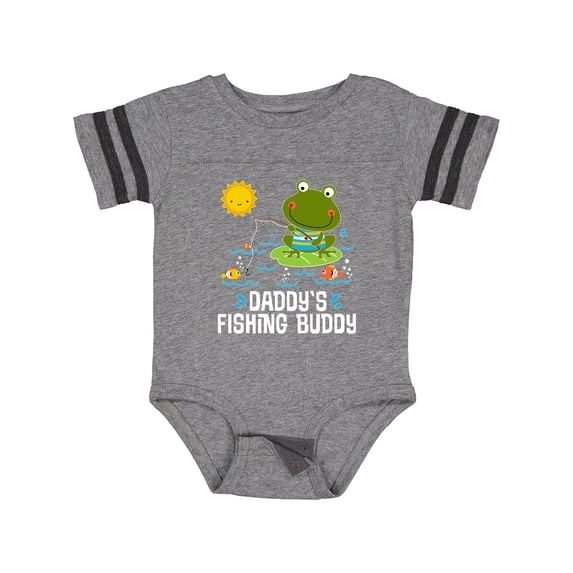 Inktastic Daddys Fishing Buddy Cute Frog Boys or Girls Baby Bodysuit