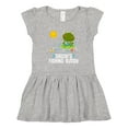 thumbnail image 1 of Inktastic Daddys Fishing Buddy Cute Frog Girls Toddler Dress, 1 of 5