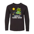 thumbnail image 1 of Inktastic Daddys Fishing Buddy Cute Frog Long Sleeve Youth T-Shirt, 1 of 5