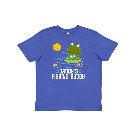 Inktastic Daddys Fishing Buddy Cute Frog Youth T-Shirt