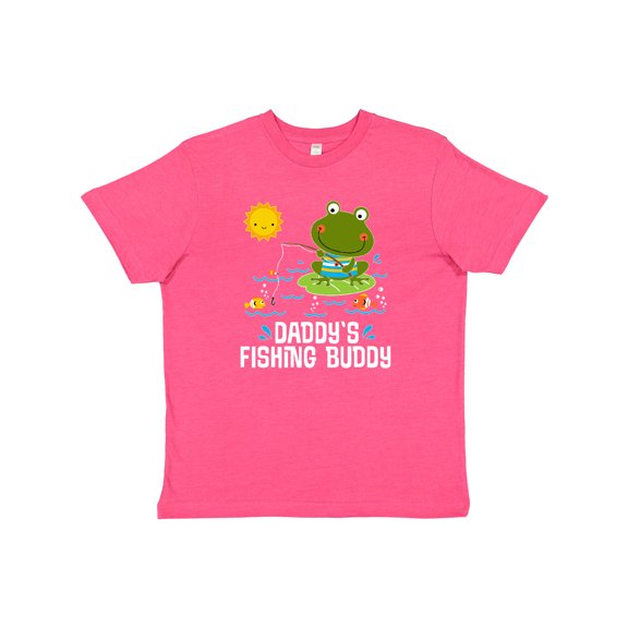 Inktastic Daddys Fishing Buddy Cute Frog Youth T-Shirt