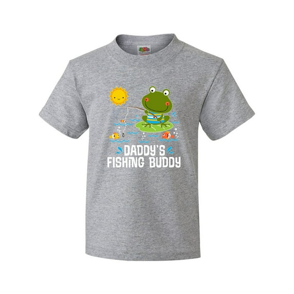 Inktastic Daddys Fishing Buddy Cute Frog Youth T-Shirt