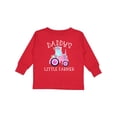 thumbnail image 1 of Inktastic Daddys Little Farmer- Pink Tractor and Flowers Boys or Girls Long Sleeve Toddler T-Shirt, 1 of 5