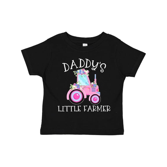 Inktastic Daddy's Little Farmer Pink Tractor and Flowers Boys or Girls Toddler T-Shirt