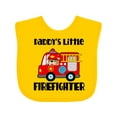thumbnail image 1 of Inktastic Daddys Little Firefighter Boys or Girls Baby Bib, 1 of 4