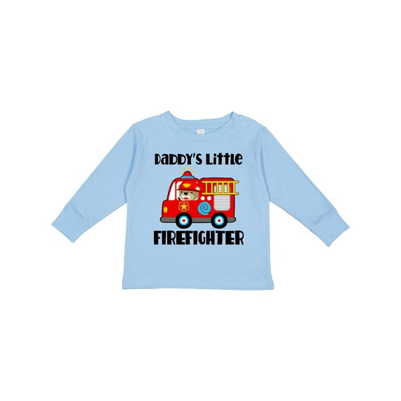 Inktastic Daddys Little Firefighter Boys or Girls Long Sleeve Toddler T-Shirt
