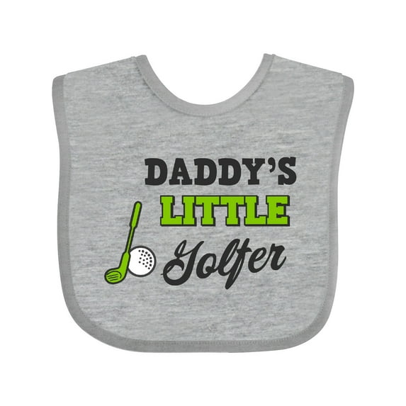 Inktastic Daddys Little Golfer with Golf Club and Ball Boys or Girls Baby Bib