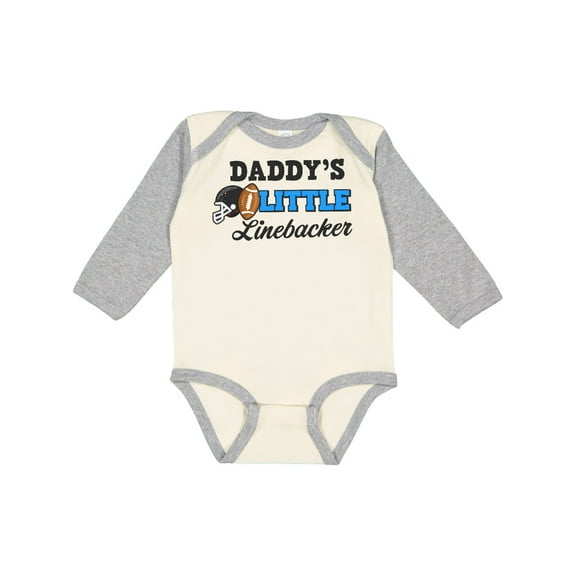Inktastic Daddy's Little Linebacker Boys or Girls Long Sleeve Baby Bodysuit