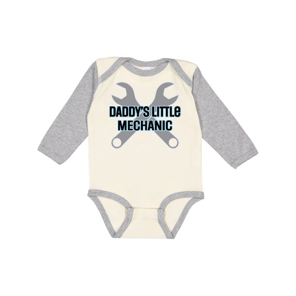 Inktastic Daddys Little Mechanic Baby Boy Boys Long Sleeve Baby Bodysuit