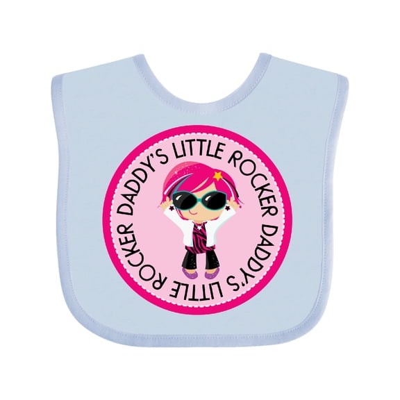 Inktastic Daddys Little Rocker Girl Girls Baby Bib