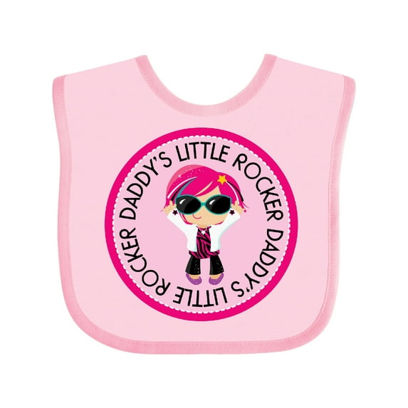 Inktastic Daddys Little Rocker Girl Girls Baby Bib