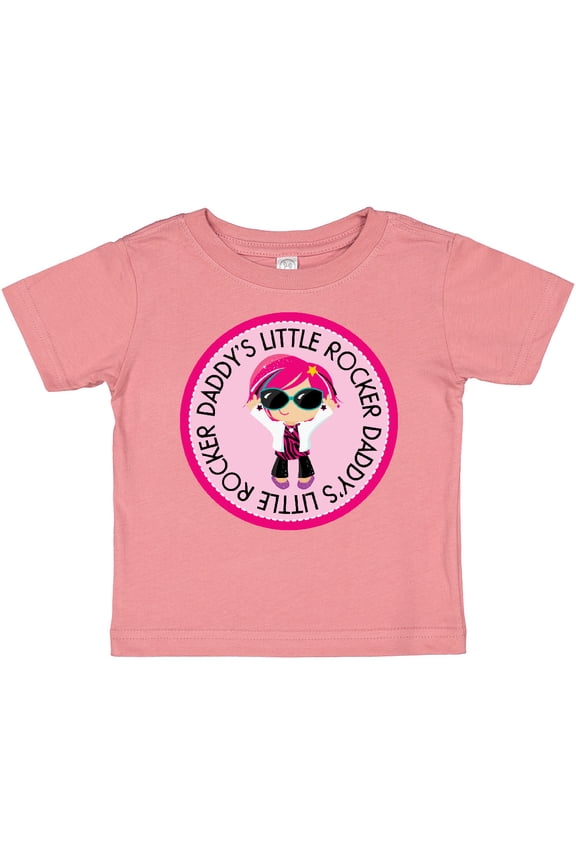 Daddys Little Rocker Girl Girls Baby T-Shirt