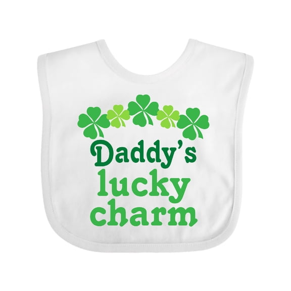 Inktastic Daddys Lucky Charm St Patricks Boys or Girls Baby Bib