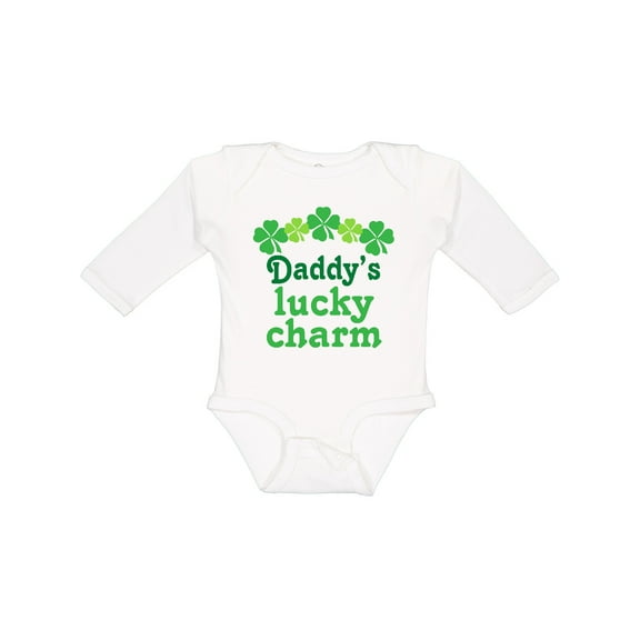 Inktastic Daddys Lucky Charm St Patricks Boys or Girls Long Sleeve Baby Bodysuit