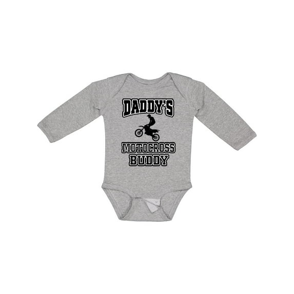 Inktastic Daddys Motocross Buddy Boys or Girls Long Sleeve Baby Bodysuit