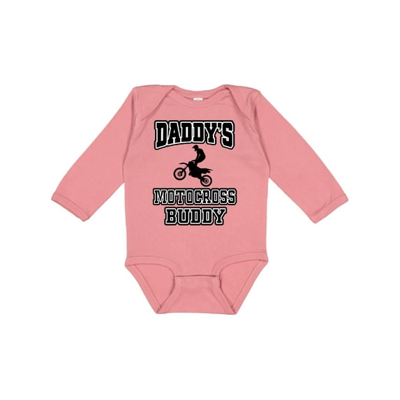 Inktastic Daddys Motocross Buddy Boys or Girls Long Sleeve Baby Bodysuit