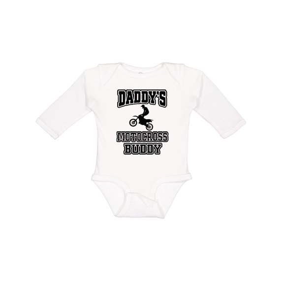 Inktastic Daddys Motocross Buddy Boys or Girls Long Sleeve Baby Bodysuit