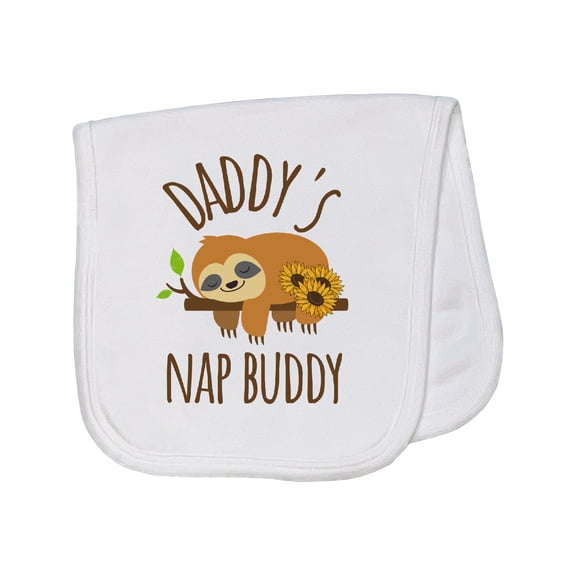 Inktastic Daddys Nap Buddy Sloth Baby Burp Cloth