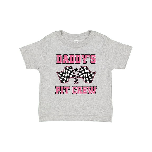Inktastic Daddy's Pit Crew Design with Checkered Flags Girls Baby T-Shirt