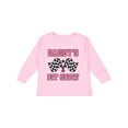 thumbnail image 1 of Inktastic Daddy's Pit Crew Design with Checkered Flags Girls Long Sleeve Toddler T-Shirt, 1 of 5