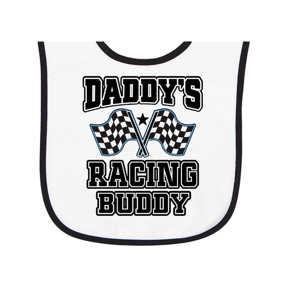 Inktastic Daddys Racing Buddy Car Flags Baby Terry Cloth Bib