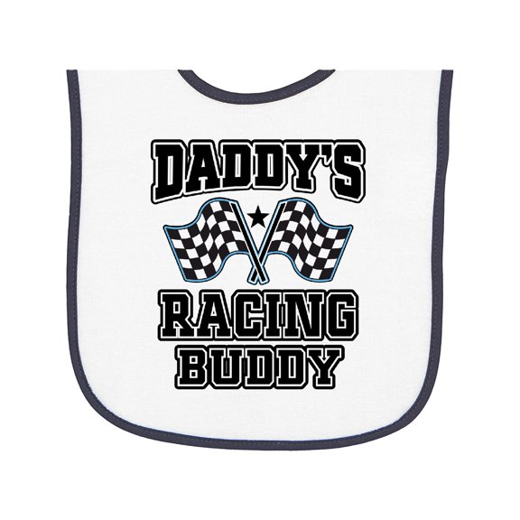 Inktastic Daddys Racing Buddy Car Flags Baby Terry Cloth Bib
