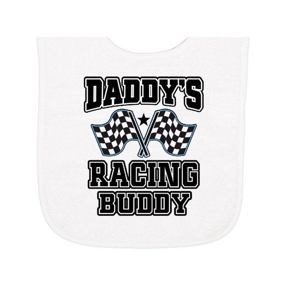 Inktastic Daddys Racing Buddy Car Flags Baby Terry Cloth Bib