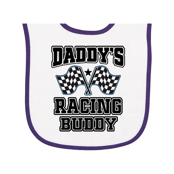 Inktastic Daddys Racing Buddy Car Flags Baby Terry Cloth Bib