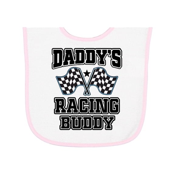 Inktastic Daddys Racing Buddy Car Flags Baby Terry Cloth Bib