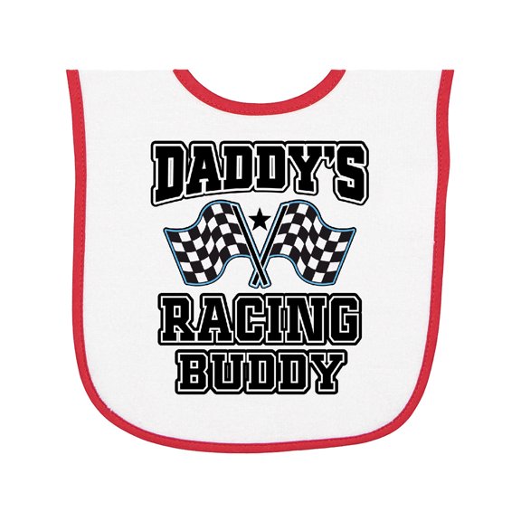 Inktastic Daddys Racing Buddy Car Flags Baby Terry Cloth Bib