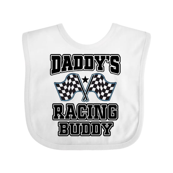 Inktastic Daddys Racing Buddy Car Flags Boys or Girls Baby Bib