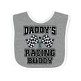 thumbnail image 1 of Inktastic Daddys Racing Buddy Car Flags Boys or Girls Baby Bib, 1 of 4