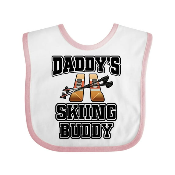 Inktastic Daddys Skiing Buddy Kids Skis Boys or Girls Baby Bib