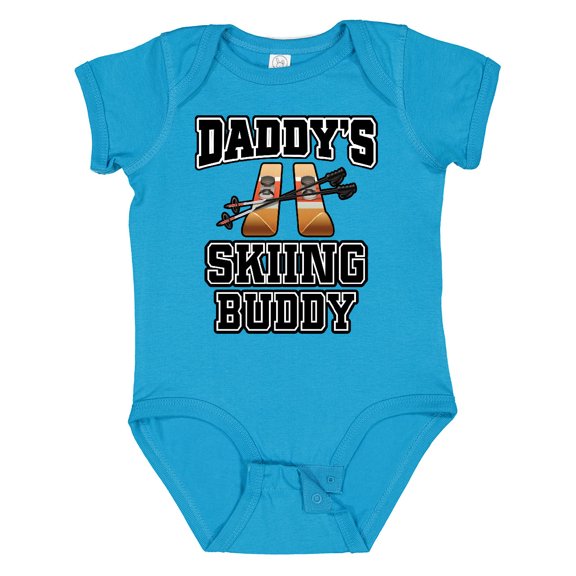 Inktastic Daddys Skiing Buddy Kids Skis Boys or Girls Baby Bodysuit