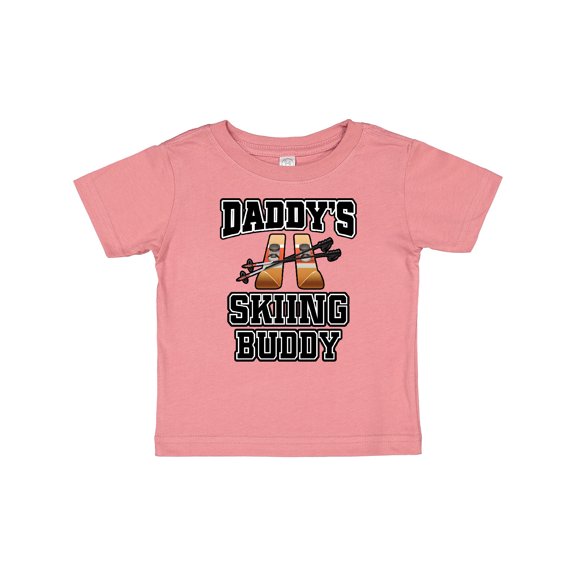 Inktastic Daddys Skiing Buddy Kids Skis Boys or Girls Baby T-Shirt