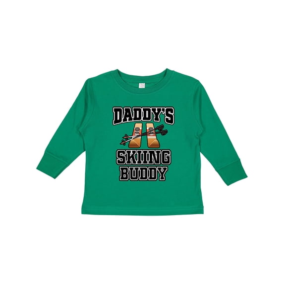 Inktastic Daddys Skiing Buddy Kids Skis Boys or Girls Long Sleeve Toddler T-Shirt
