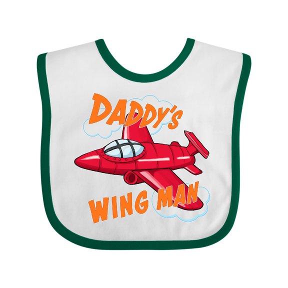 Inktastic Daddys Wingman for fathers day Boys or Girls Baby Bib
