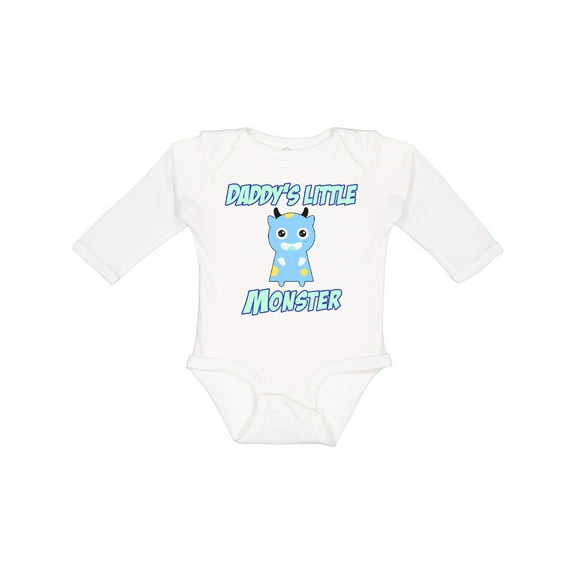 Inktastic Daddys little monster Boys or Girls Long Sleeve Baby Bodysuit
