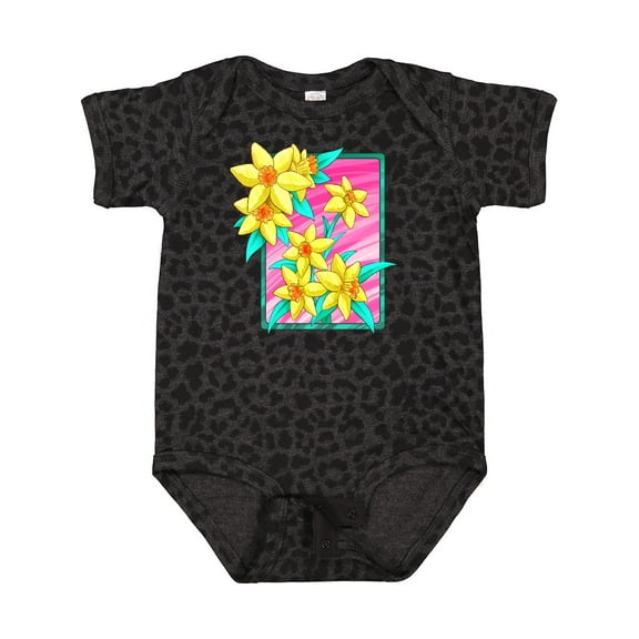 Inktastic Daffodils 90's Retro Colors Illustration Boys or Girls Baby Bodysuit