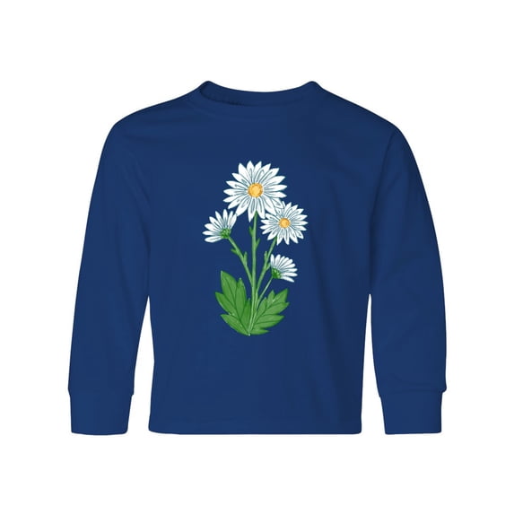 Inktastic Daisy Flower Long Sleeve Youth T-Shirt