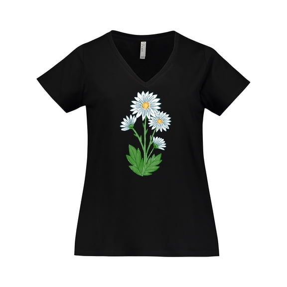Inktastic Daisy Flower Women's Plus Size V-Neck T-Shirt
