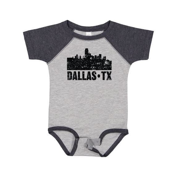 Inktastic Dallas Texas City Skyline with Grunge Boys or Girls Baby Bodysuit