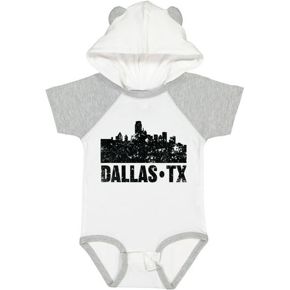 Inktastic Dallas Texas City Skyline with Grunge Boys or Girls Baby Bodysuit