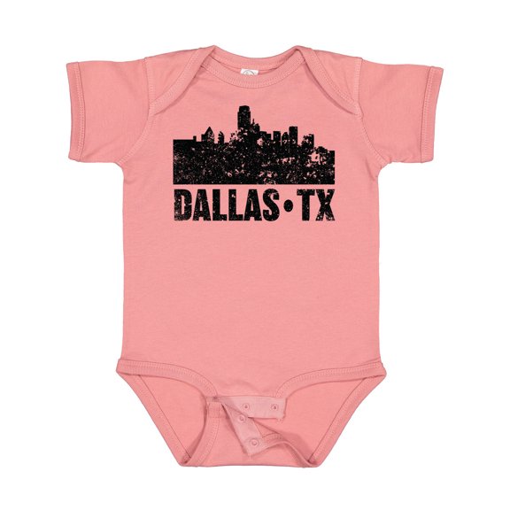 Inktastic Dallas Texas City Skyline with Grunge Boys or Girls Baby Bodysuit