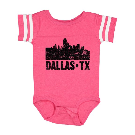 Inktastic Dallas Texas City Skyline with Grunge Boys or Girls Baby Bodysuit