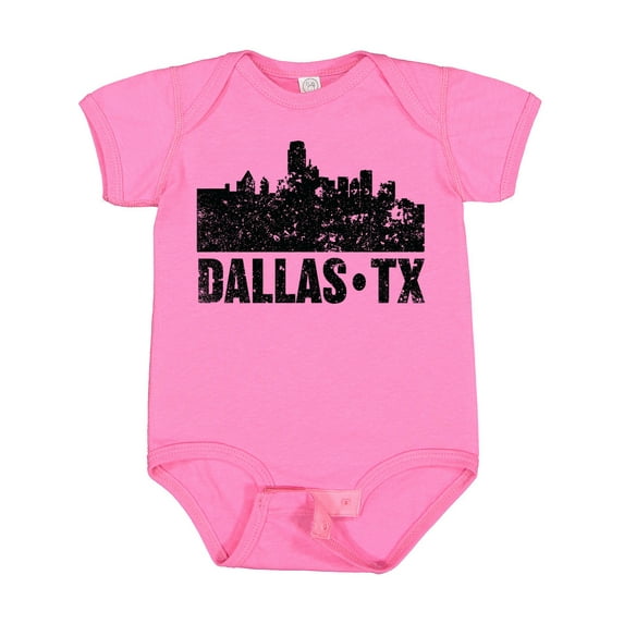 Inktastic Dallas Texas City Skyline with Grunge Boys or Girls Baby Bodysuit