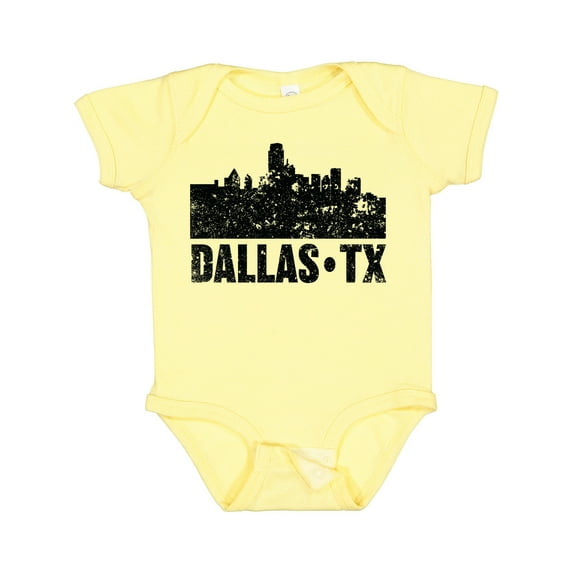 Inktastic Dallas Texas City Skyline with Grunge Boys or Girls Baby Bodysuit